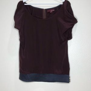 Line & Dot Silk Draped Sleeve Top